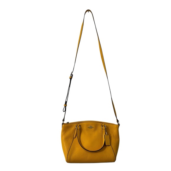 Coach Small Kelsey Crossbody Handbag M1748-F27596 Canary Yellow Leather Purse - Picture 6 of 12
